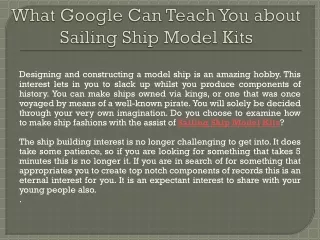 What Google Can Teach You about Sailing Ship Model Kits