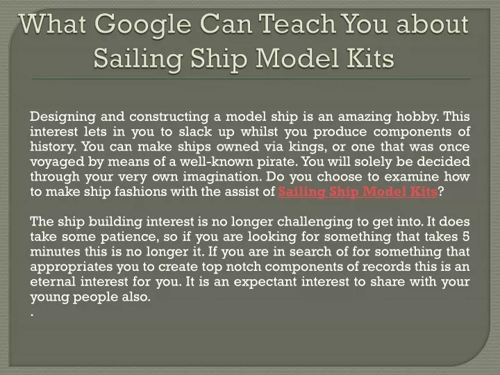 what google can teach you about sailing ship model kits