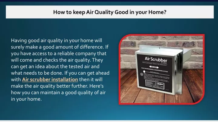 how to keep air quality good in your home