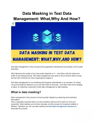 data masking in test data management what
