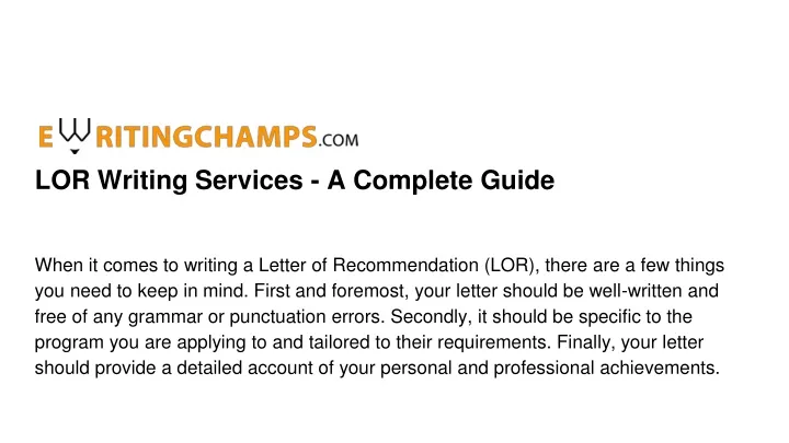lor writing services a complete guide