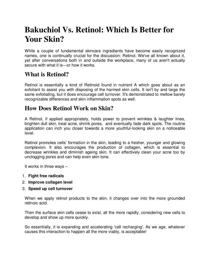bakuchiol vs retinol which is better for your skin
