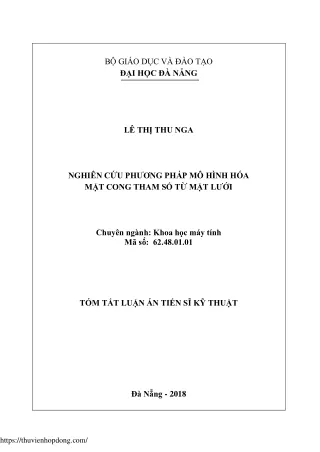 Nghiên cứu phương pháp mô hình hóa mặt cong tham số từ mặt lưới