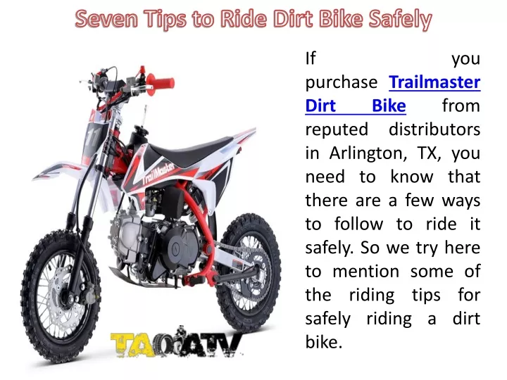 seven tips to ride dirt bike safely