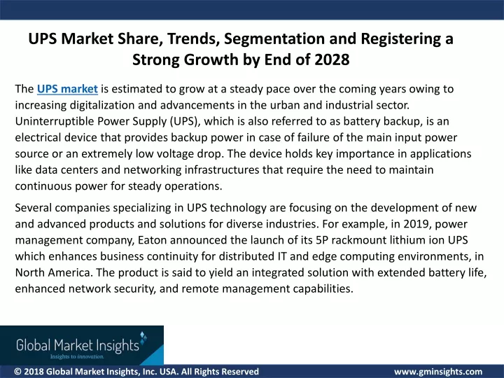 ups market share trends segmentation