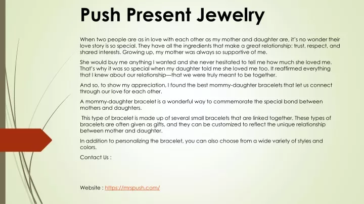 push present jewelry