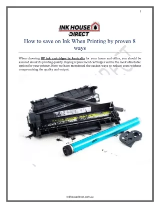 How to save on Ink When Printing by proven 8 ways