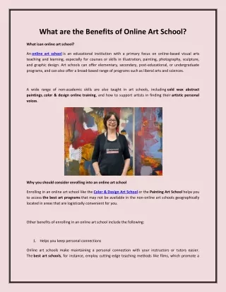 What are the Benefits of Online Art School