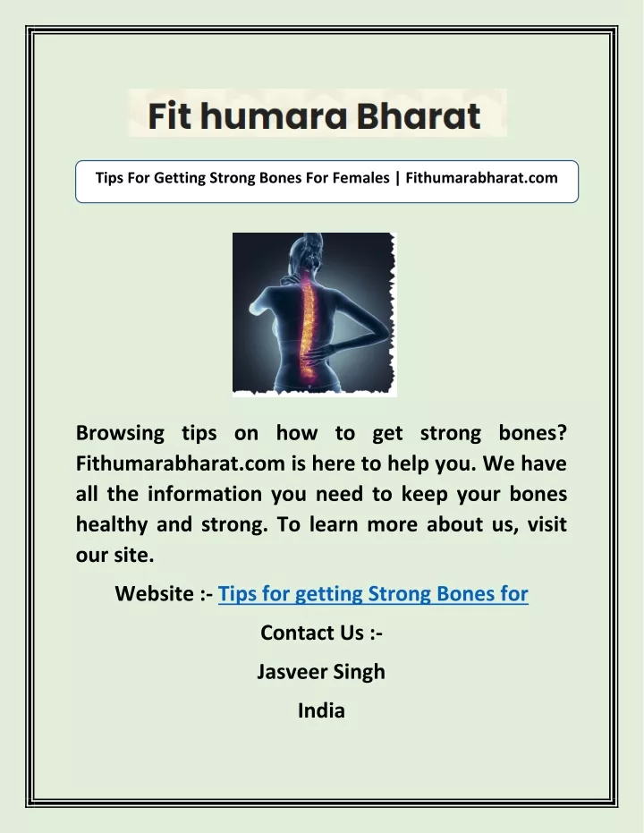 tips for getting strong bones for females