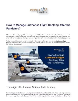 how to manage lufthansa flight booking after