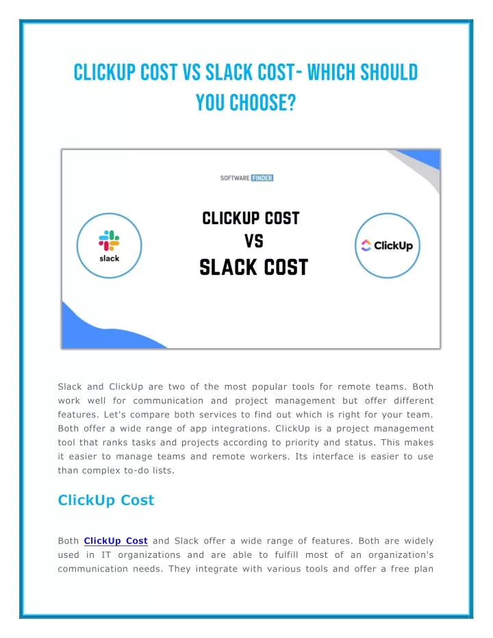 clickup cost vs slack cost which should you choose