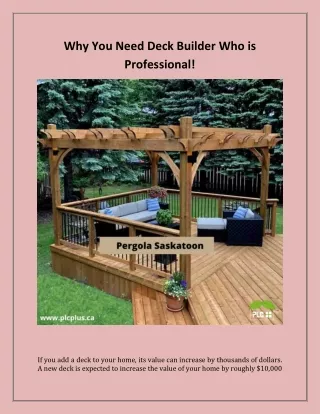 why you need deck builder who is professional