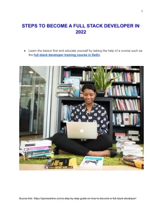 STEPS TO BECOME A FULL STACK DEVELOPER IN 2022