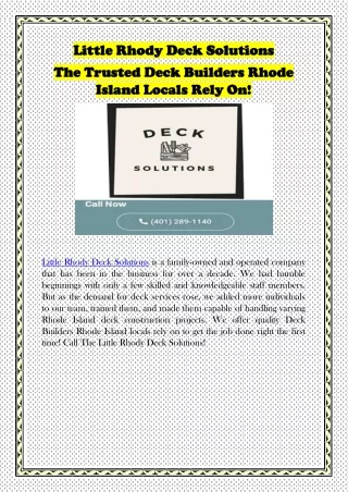 Little Rhody Deck Solutions The Trusted Deck Builders Rhode Island Locals Rely!