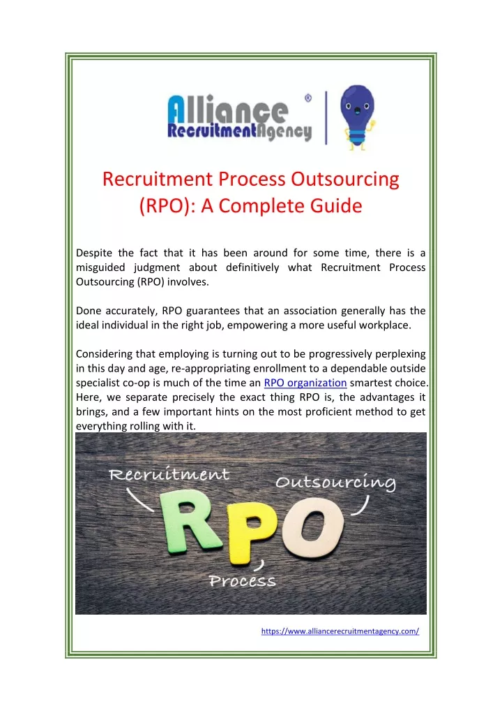 recruitment process outsourcing rpo a complete