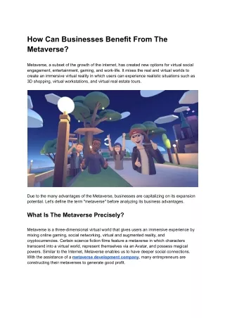 How Can Businesses Benefit From The Metaverse