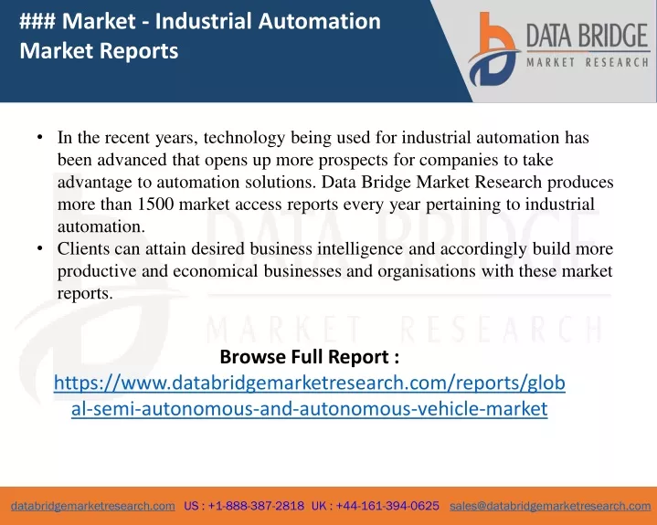 market industrial automation market reports