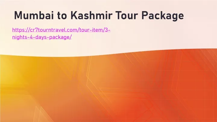 mumbai to kashmir tour package