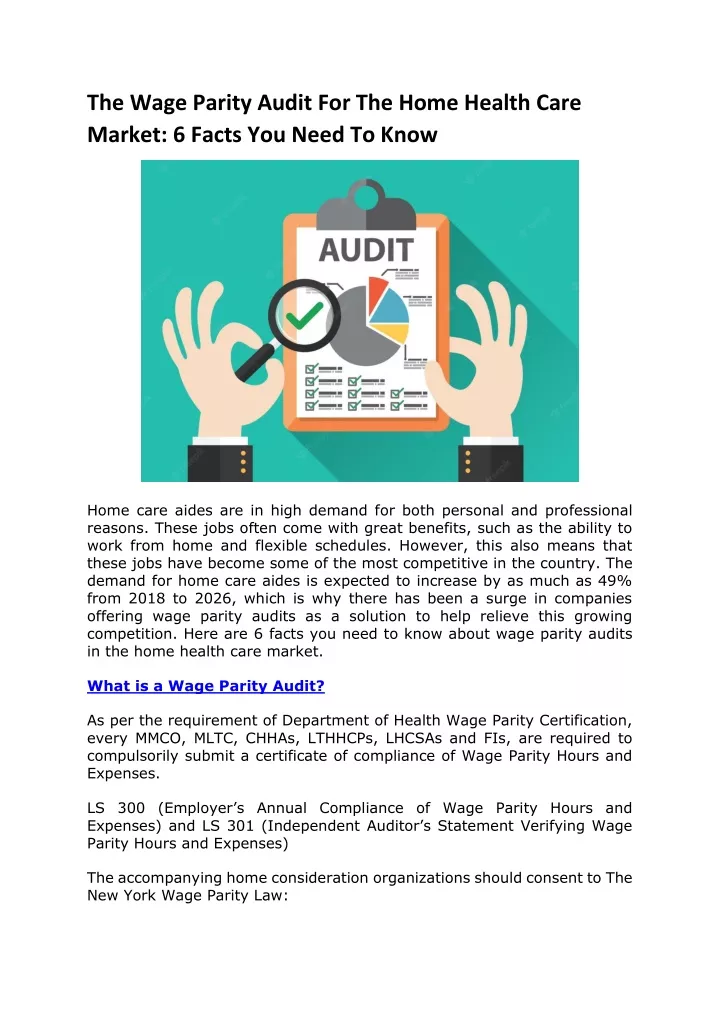 the wage parity audit for the home health care
