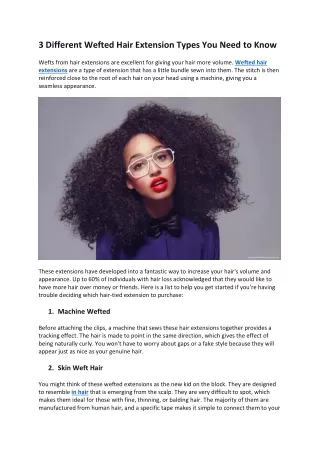 3 Different Wefted Hair Extension Types You Need To Know