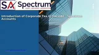 Introduction of Corporate Tax in the UAE - Spectrum Accounts
