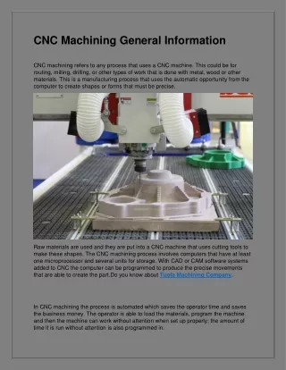 cnc machining general information