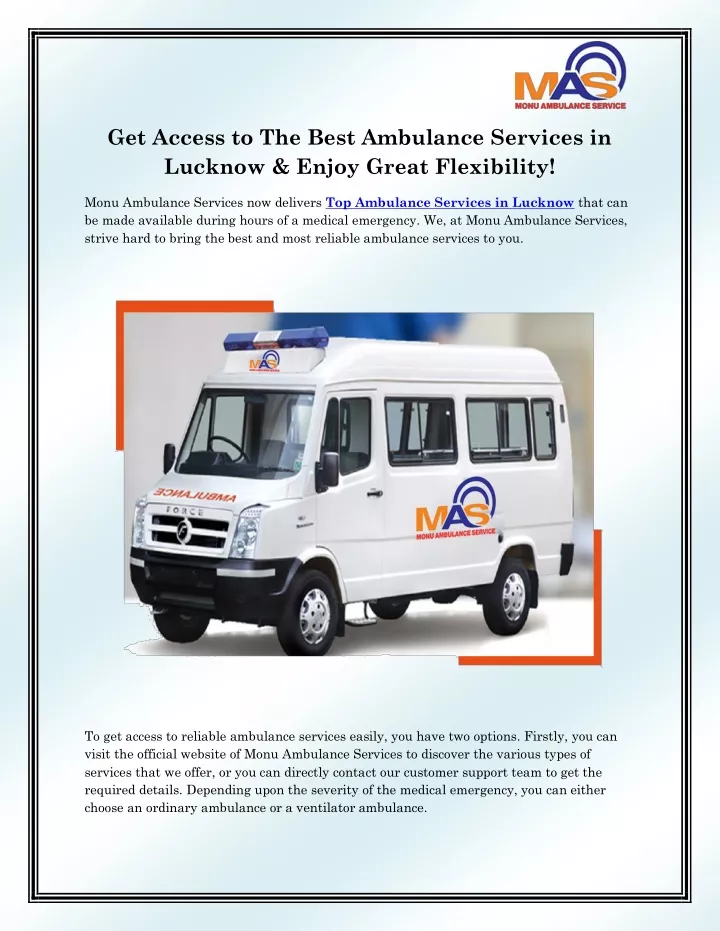 get access to the best ambulance services