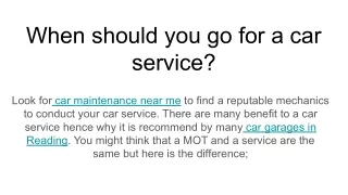 when should you go for a car service