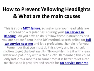 how to prevent yellowing headlights what are the main causes