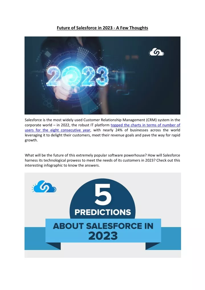 future of salesforce in 2023 a few thoughts