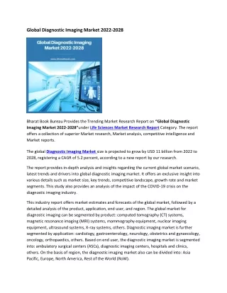 global diagnostic imaging market 2022 2028