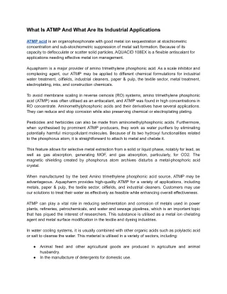 What Is ATMP And What Are Its Industrial Applications (1)
