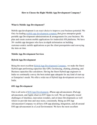 how to choose the right mobile app development