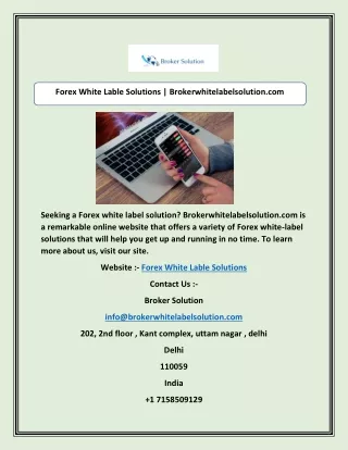 forex white lable solutions