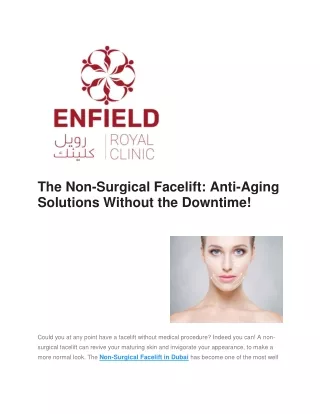 the non surgical facelift anti aging solutions