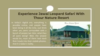 Experience Jawai Leopard Safari With Thour Nature Resort