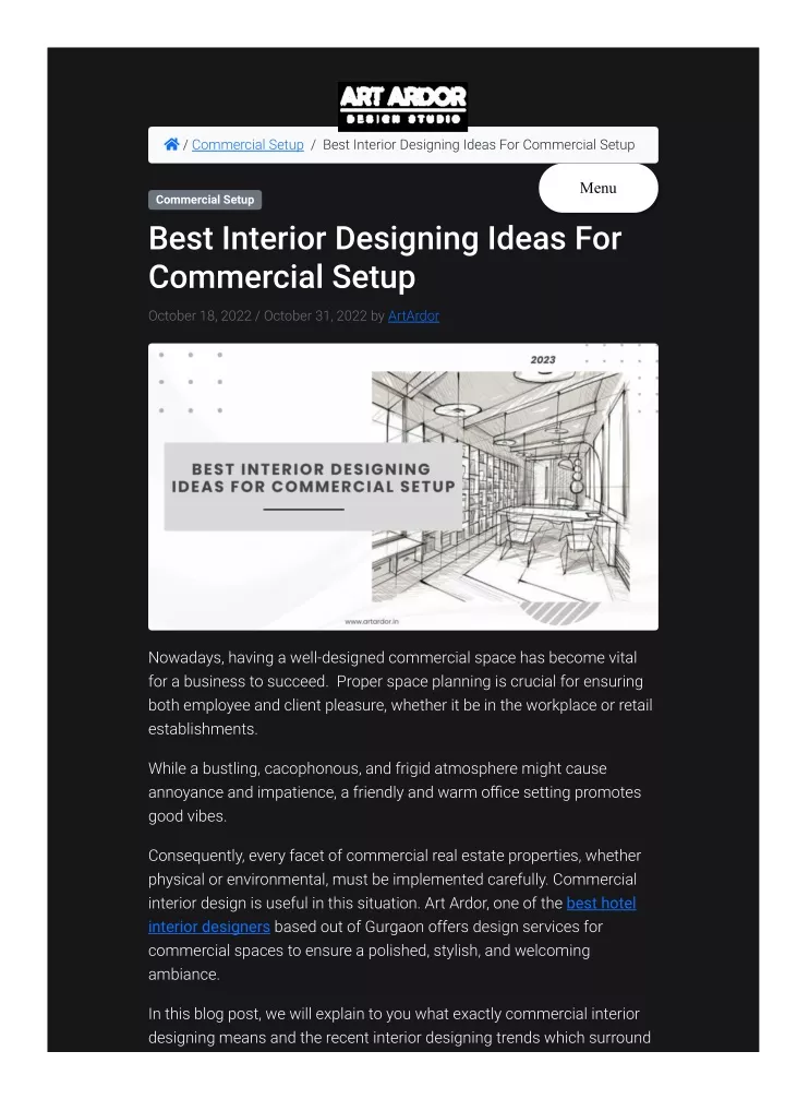 commercial setup best interior designing ideas