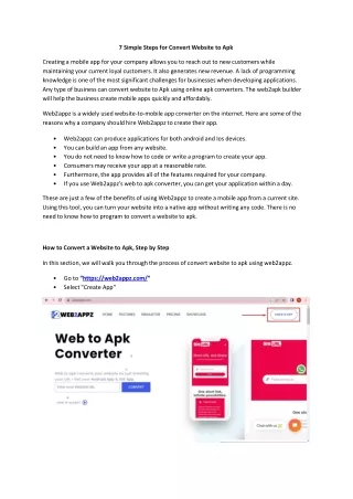 7 Simple Steps for Convert Website to Apk - Web2appz