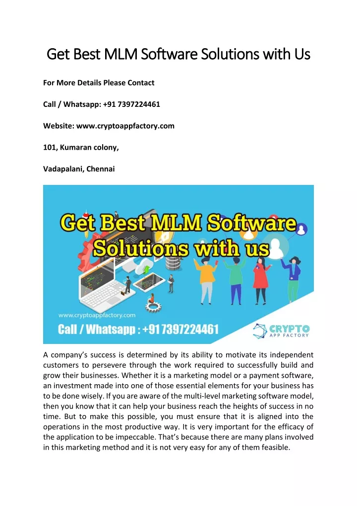 get best mlm software solutions with us get best