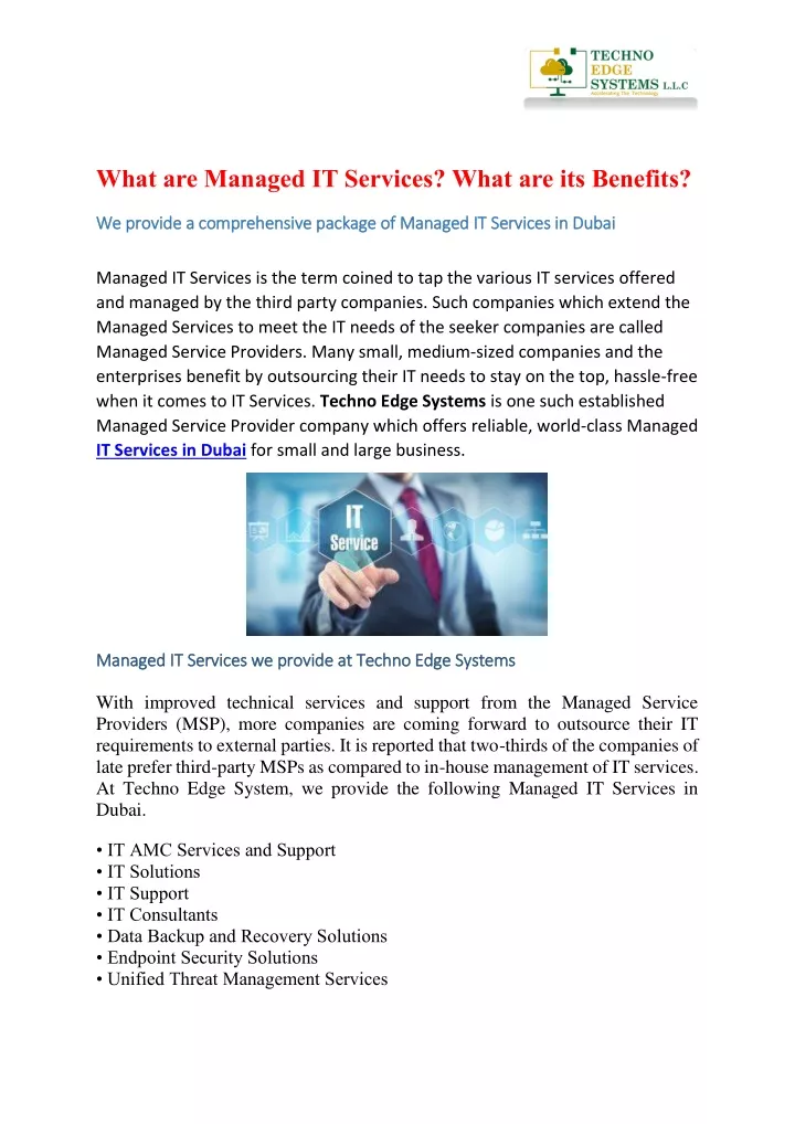 what are managed it services what are its benefits