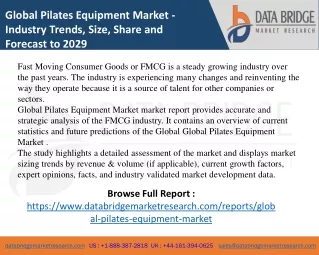 Global Pilates Equipment Market  - FMCG
