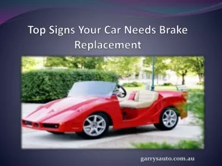 Top Signs Your Car Needs Brake Replacement