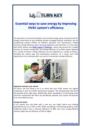 essential ways to save energy by improving hvac