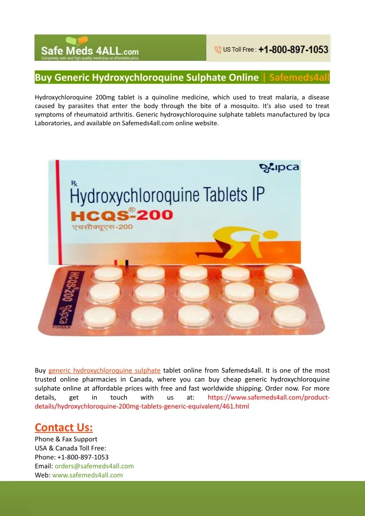 buy generic hydroxychloroquine sulphate online