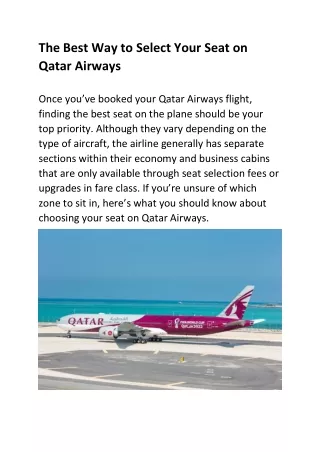 The Best Way to Select Your Seat on Qatar Airways