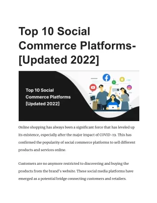 top 10 social commerce platforms updated 2022
