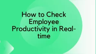 How to Check Employee Productivity in Real-time
