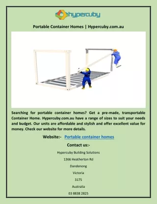 Portable Container Homes | Hypercuby.com.au