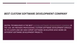Custom Software Development Services - IT Services - Dezital