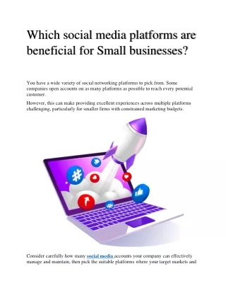 Which social media platforms are beneficial for Small businesses